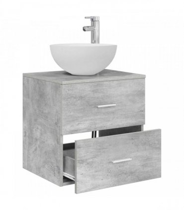 vidaXL Wall-Mounted Sink Vanity Concrete Grey 49.5 x 35 x 63 cm