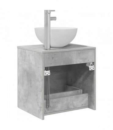 vidaXL Wall-Mounted Sink Vanity Concrete Grey 49.5 x 35 x 63 cm