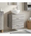 vidaXL Wall-Mounted Sink Vanity Grey Sonoma 49.5 x 35 x 63 cm