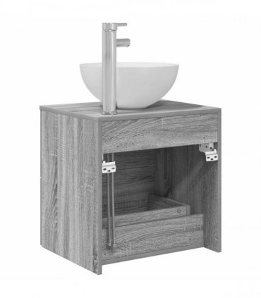 vidaXL Wall-Mounted Sink Vanity Grey Sonoma 49.5 x 35 x 63 cm