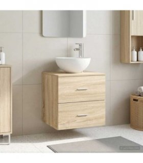 vidaXL Wall-Mounted Sink Vanity Sonoma Oak 49.5 x 35 x 63 cm