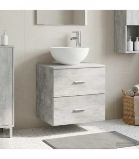 vidaXL Wall-Mounted Sink Vanity Concrete Grey 49.5 x 41 x 64.5 cm