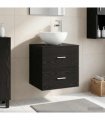 vidaXL Wall-Mounted Sink Vanity Black Oak 49.5 x 41 x 64.5 cm