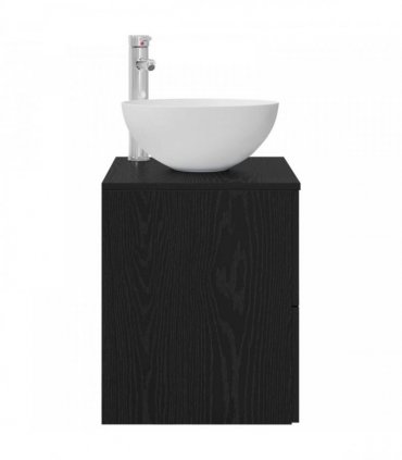 vidaXL Wall-Mounted Sink Vanity Black Oak 49.5 x 41 x 64.5 cm