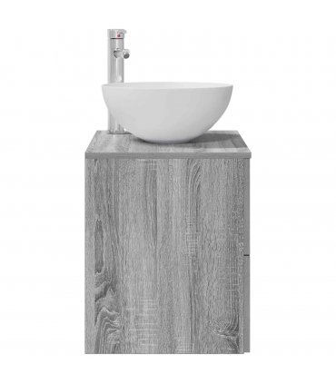 vidaXL Wall-Mounted Sink Vanity Grey Sonoma 49.5 x 41 x 64.5 cm