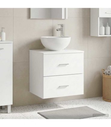 vidaXL Wall-Mounted Sink Vanity White 49.5 x 41 x 64.5 cm