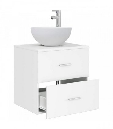 vidaXL Wall-Mounted Sink Vanity White 49.5 x 41 x 64.5 cm