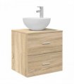 vidaXL Wall-Mounted Sink Vanity Sonoma Oak 49.5 x 41 x 64.5 cm