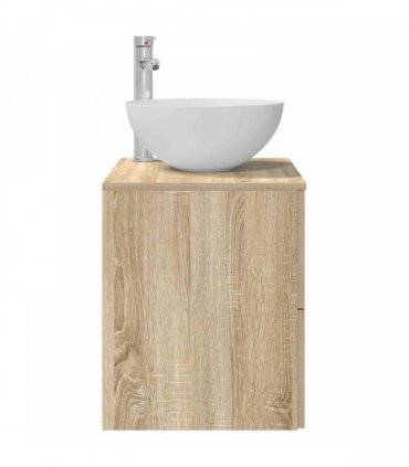 vidaXL Wall-Mounted Sink Vanity Sonoma Oak 49.5 x 41 x 64.5 cm