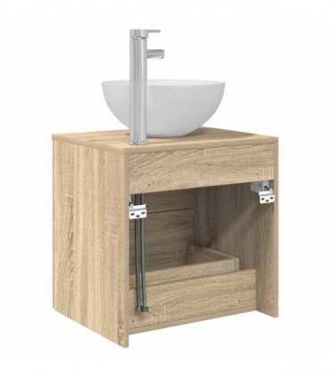 vidaXL Wall-Mounted Sink Vanity Sonoma Oak 49.5 x 41 x 64.5 cm