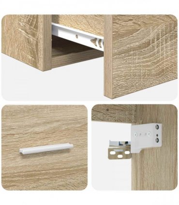 vidaXL Wall-Mounted Sink Vanity Sonoma Oak 49.5 x 41 x 64.5 cm