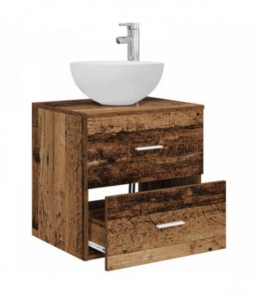 vidaXL Wall-Mounted Sink Vanity Old Wood 49.5 x 41 x 64.5 cm