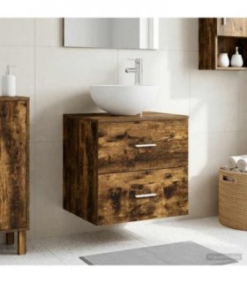 vidaXL Wall-Mounted Sink Vanity Smoked Oak 49.5 x 41 x 64.5 cm