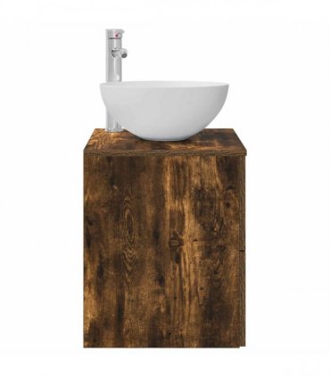 vidaXL Wall-Mounted Sink Vanity Smoked Oak 49.5 x 41 x 64.5 cm