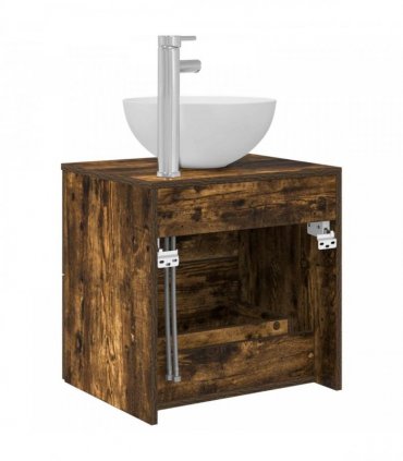 vidaXL Wall-Mounted Sink Vanity Smoked Oak 49.5 x 41 x 64.5 cm