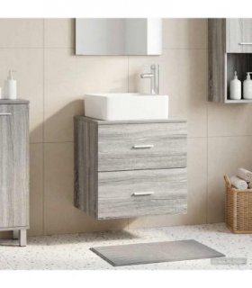 vidaXL Wall-Mounted Sink Vanity Grey Sonoma 49.5 x 41 x 63 cm