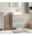 vidaXL Wall-Mounted Sink Vanity Grey Sonoma 49.5 x 41 x 63 cm