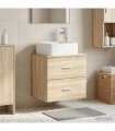 vidaXL Wall-Mounted Sink Vanity Sonoma Oak 49.5 x 41 x 63 cm