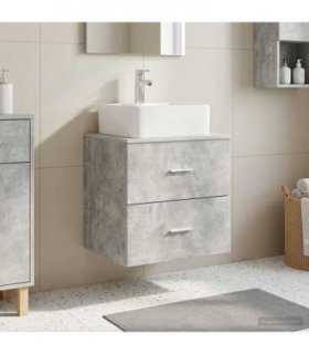 vidaXL Wall-Mounted Sink Vanity Concrete Grey 49.5 x 41 x 63 cm