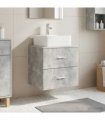 vidaXL Wall-Mounted Sink Vanity Concrete Grey 49.5 x 41 x 63 cm