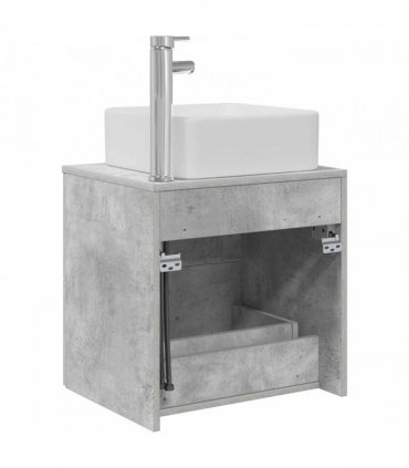 vidaXL Wall-Mounted Sink Vanity Concrete Grey 49.5 x 41 x 63 cm