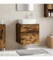 vidaXL Wall-Mounted Sink Vanity Smoked Oak 49.5 x 41 x 63 cm