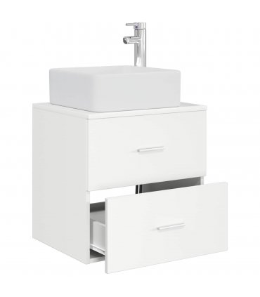 vidaXL Wall-Mounted Sink Vanity White 49.5 x 41 x 63 cm