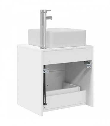 vidaXL Wall-Mounted Sink Vanity White 49.5 x 41 x 63 cm