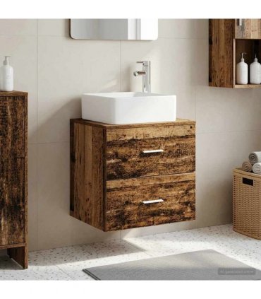 vidaXL Wall-Mounted Sink Vanity Old Wood 49.5 x 41 x 63 cm