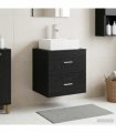 vidaXL Wall-Mounted Sink Vanity Black Oak 49.5 x 41 x 62.5 cm