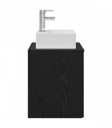 vidaXL Wall-Mounted Sink Vanity Black Oak 49.5 x 41 x 62.5 cm