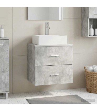 vidaXL Wall-Mounted Sink Vanity Concrete Grey 49.5 x 41 x 62.5 cm