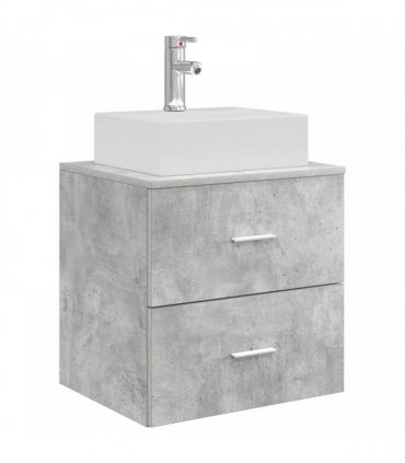 vidaXL Wall-Mounted Sink Vanity Concrete Grey 49.5 x 41 x 62.5 cm
