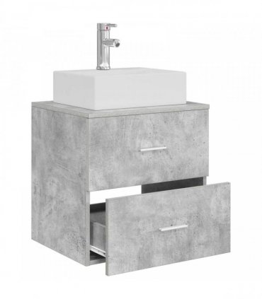 vidaXL Wall-Mounted Sink Vanity Concrete Grey 49.5 x 41 x 62.5 cm