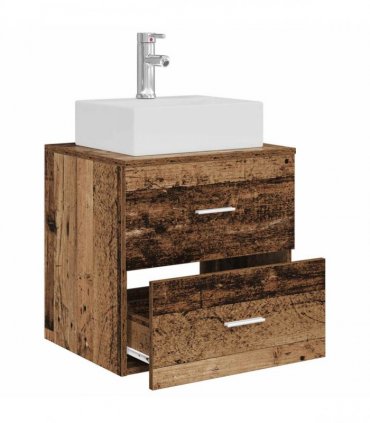 vidaXL Wall-Mounted Sink Vanity Old Wood 49.5 x 41 x 62.5 cm