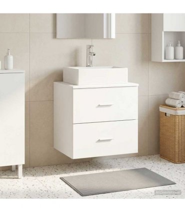 vidaXL Wall-Mounted Sink Vanity White 49.5 x 41 x 62.5 cm