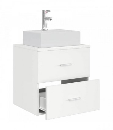 vidaXL Wall-Mounted Sink Vanity White 49.5 x 41 x 62.5 cm
