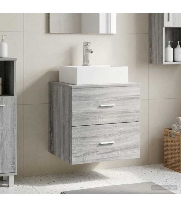 vidaXL Wall-Mounted Sink Vanity Grey Sonoma 49.5 x 41 x 62.5 cm