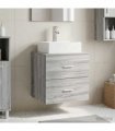 vidaXL Wall-Mounted Sink Vanity Grey Sonoma 49.5 x 41 x 62.5 cm