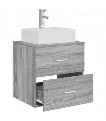 vidaXL Wall-Mounted Sink Vanity Grey Sonoma 49.5 x 41 x 62.5 cm