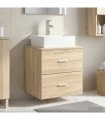 vidaXL Wall-Mounted Sink Vanity Sonoma Oak 49.5 x 41 x 62.5 cm