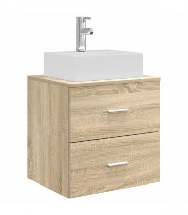 vidaXL Wall-Mounted Sink Vanity Sonoma Oak 49.5 x 41 x 62.5 cm