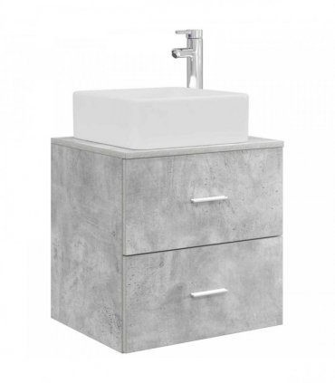 vidaXL Wall-Mounted Sink Vanity Concrete Grey 53 x 34.5 x 63 cm
