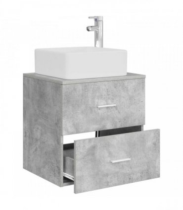 vidaXL Wall-Mounted Sink Vanity Concrete Grey 53 x 34.5 x 63 cm
