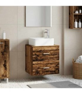 vidaXL Wall-Mounted Sink Vanity Old Wood 53 x 34.5 x 63 cm