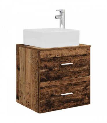 vidaXL Wall-Mounted Sink Vanity Old Wood 53 x 34.5 x 63 cm