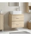 vidaXL Wall-Mounted Sink Vanity Sonoma Oak 53 x 34.5 x 63 cm