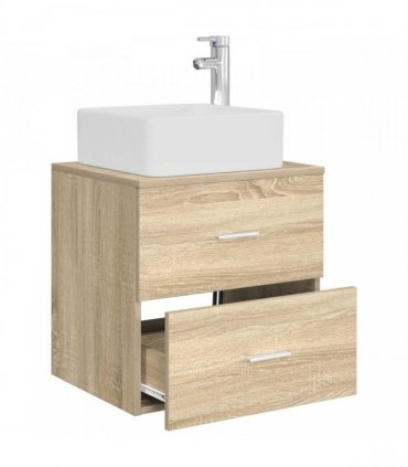 vidaXL Wall-Mounted Sink Vanity Sonoma Oak 53 x 34.5 x 63 cm