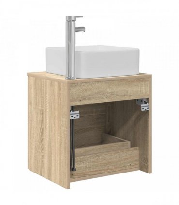 vidaXL Wall-Mounted Sink Vanity Sonoma Oak 53 x 34.5 x 63 cm