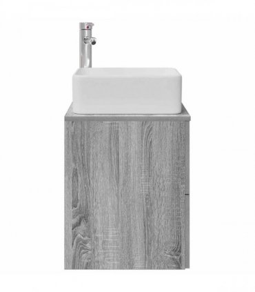 vidaXL Wall-Mounted Sink Vanity Grey Sonoma 53 x 34.5 x 63 cm